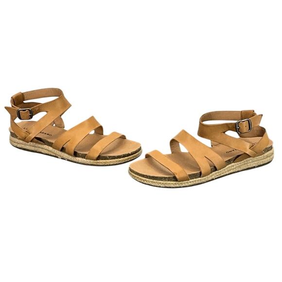 Lucky Brand Glaina Tan Leather Strappy Gladiator Sandal Women 8.5M / 39 - Picture 4 of 10